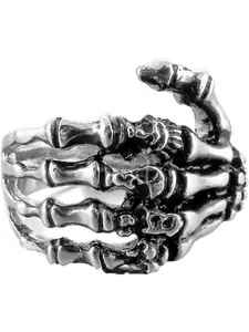 Stainless Steel Skull Rings for Men Women Vintage Gothic Ring Biker Dark Aesthetic Rings,Size 7-14