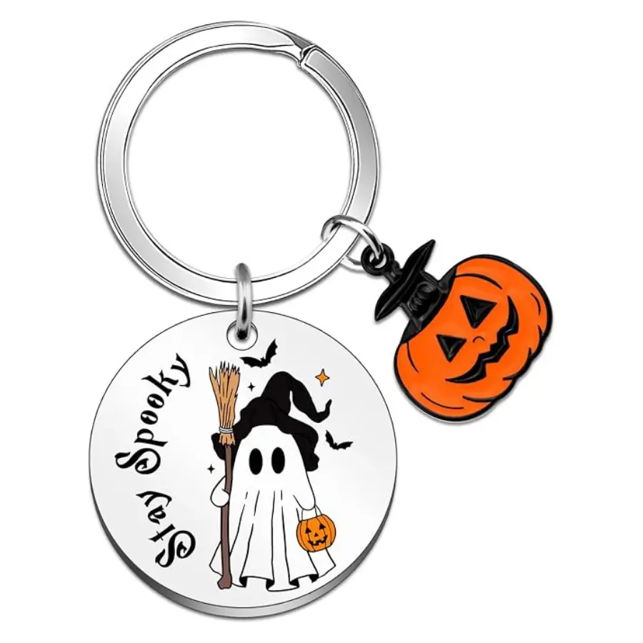 Cute Ghost Keychain – Decorative Key Ring for Women and Men, Gift Accessory