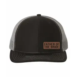 Father of The Bride Vegan Leather Patch Cap, Richardson 112, Father of the Bride Hat, Richardson Cap, Wedding Party Hats