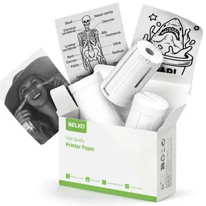 NELKO Genuine Self-Adhesive Thermal Printer Stickers Compatible with PM230 Mini Sticker Printer 54mmx3.5m 3 Rolls Tape No Printer