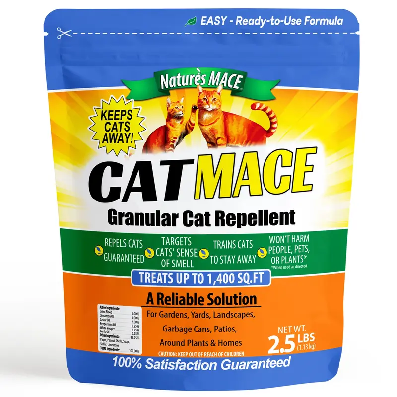 Nature's MACE Granular Cat Repellent & Outdoor Training Tool - Lawn & Garden Deterrent Pellets for Paws Protection & Odor Control