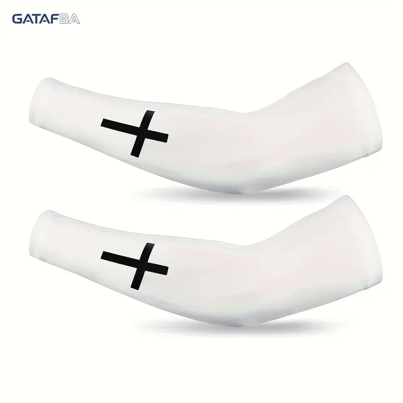 Faith Cross Arm Sleeves Set Religious Faith Compression Sleeves Breathable Stretch UV Protection Non Slip Sports Arm Sleeves for Men Women Perfect for Football Cycling Hiking Outdoor Workout Athletic Daily Activities,back to school,back to school haul