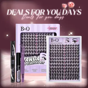 Side Spike Kit l B&Q Manga Series Individual Spider Lash Clusters,CC-Curl,Bond & Seal(8-18MIX) for DIY Eyelashes Extension Kit Outdoorfun Makeup Cosmetic Spiky Cartoon Anime Wet Vibe Lash #dealsforyoudays
