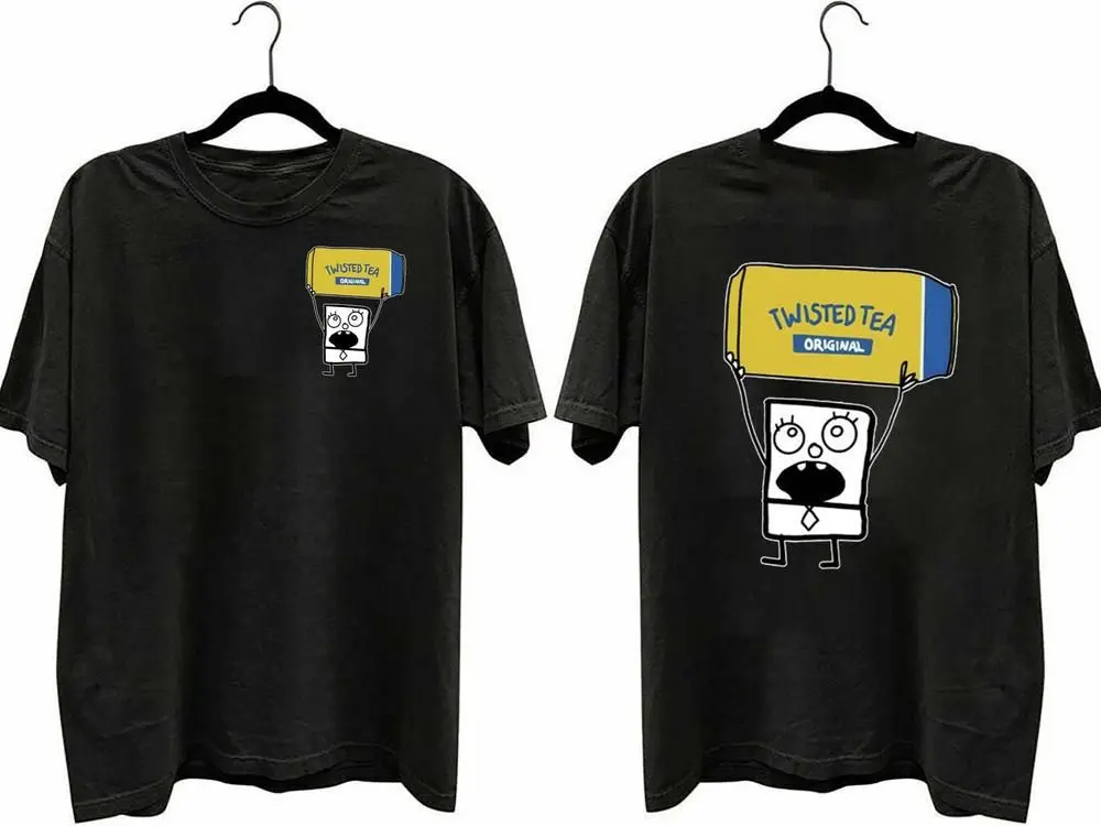 Doodlebob Twisted Tea Essential 2 Sided T-Shirt, Funny Drinking T-Shirt, Summer T-Shirt, Full Color T-Shirt, Unisex T-Shirt, For Men, For Women, Gift For All Menswear Top