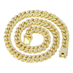 Men Cuban Link Chain,Cuban Bracelet for Men & Women,Diamond Necklaces,Hip Hop Thick Chain,Diamond Bracelet