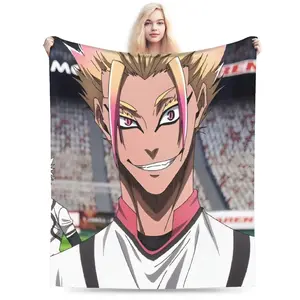 Blue Lock Shidou Ryusei Anime Blanket Ultra Soft Plush Flannel Cozy Warm Bedroom Couch Sofa Chair Throw Bedspread Decor Decorative Throw Perfect Birthday Gift Christmas Gift for Anime Fans Kids Adults Viral Trending Soccer Striker Aesthetic Style