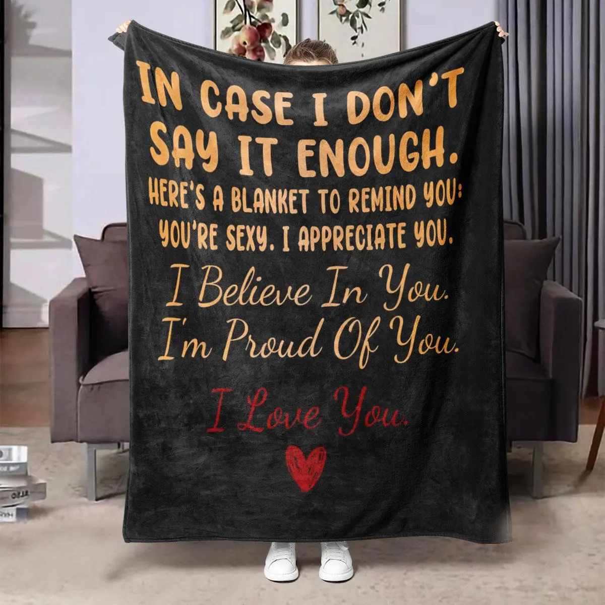 Soft, Cozy Flannel Throw Blanket - Meaningful Women's Gift for Wife or Girlfriend, Romantic Relaxing GF Gift for Anniversary, Birthday (Couch, Bed Use), Womens Gifts