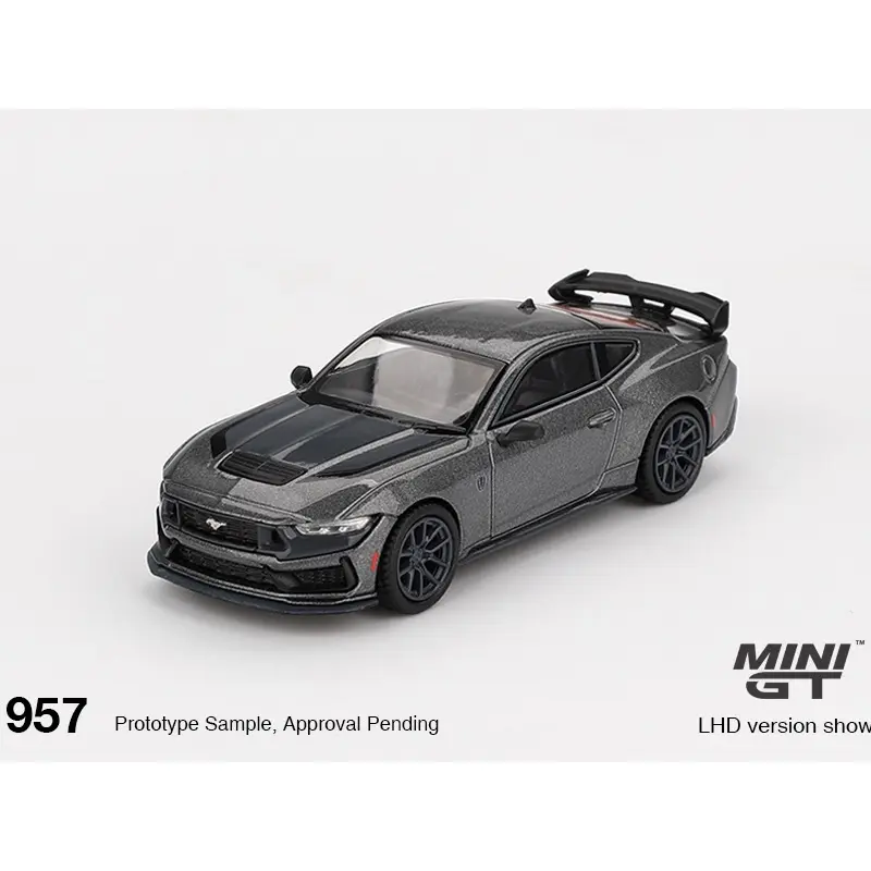 Mini GT 1:64 2024 Ford Mustang Dark Horse Carbonized Gray Diecast Collectible - Model Cars, Mustang 2024 Rep, Diecast Collectors, Modern Carbon Look, Collector Detail Luxury Toy for Display Enthusiasts