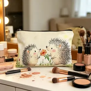 Creative Animal Pattern Storage Bag, Zipper Pouch for Students, Cosmetic Organizer, Bathroom Essentials Holder, Non-Toxic Design