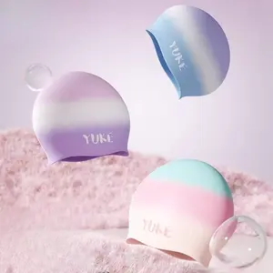 2026 New Cute Pastel Swim Cap | Comfortable Waterproof Silicone Cap for Ladies | Perfect for Swimming