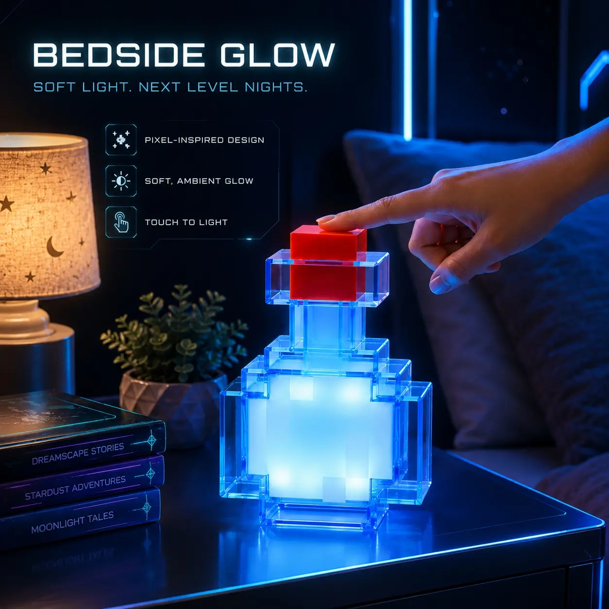 8-Color Changing Potion Bottle Lamp for Bedroom Desk Playroom, LED Interactive Mood Light, TikTok Trending Viral Home Decor, Fun Magical Glow, Perfect Gift for Kids & Friends, Party Room Decoration, Gift Idea for Everyone,Halloween &Christmas gifts