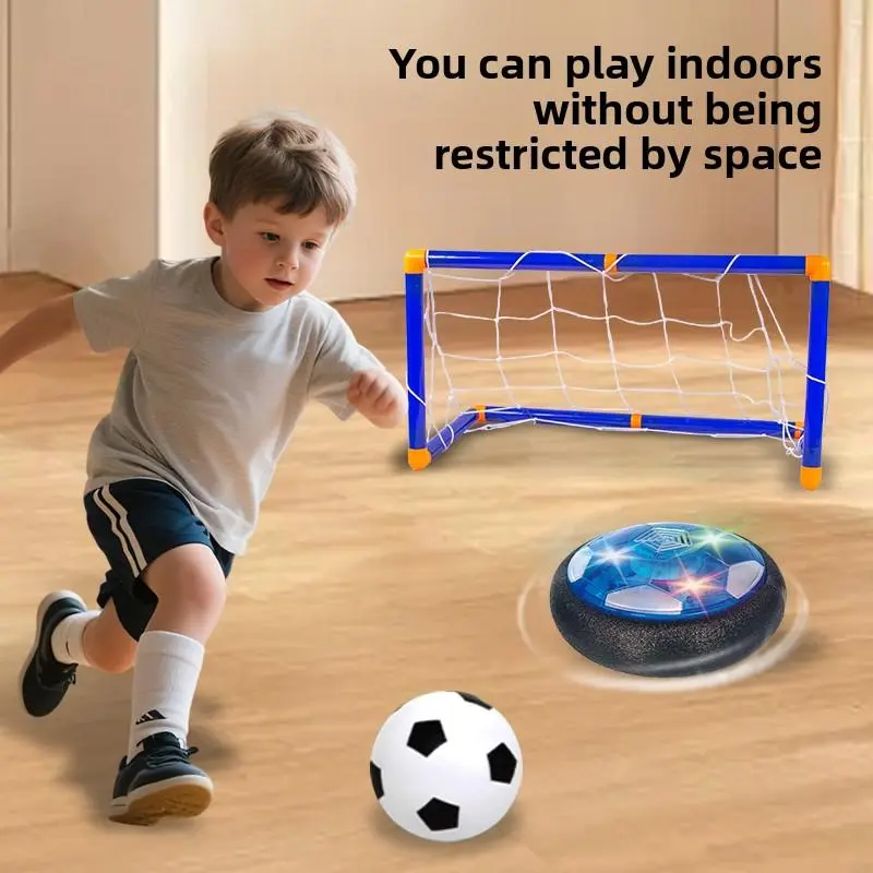 SKYQITIAN Floating Soccer Ball with LED Illumination, Musical Function, Soft Foam Padding & Portable Soccer Net, Ideal for 3-10 Year Olds’ Indoor Games & Training, Kids’ Birthday Gift