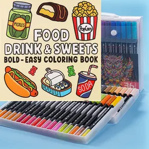 Relieve stress and relaxation art creative set: coloring book and 36-color colored pen set (for adults and teenagers), Colored Markers Set, Coloring materials set, best gift, Art Supplies, Marker Pen, Coloring Book, DIY Craft Making