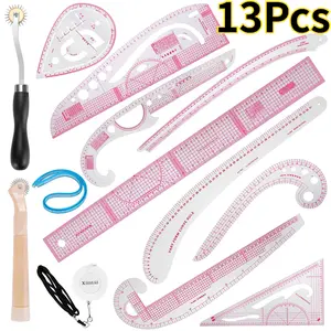 13Pcs Premium French Curve Ruler Set - Precision Metric Sewing & Dressmaking Tool - Versatile Tailor's Drawing Template for Crafting Perfection - Durable, All-In-One Multifunction Sewing Accessorie
