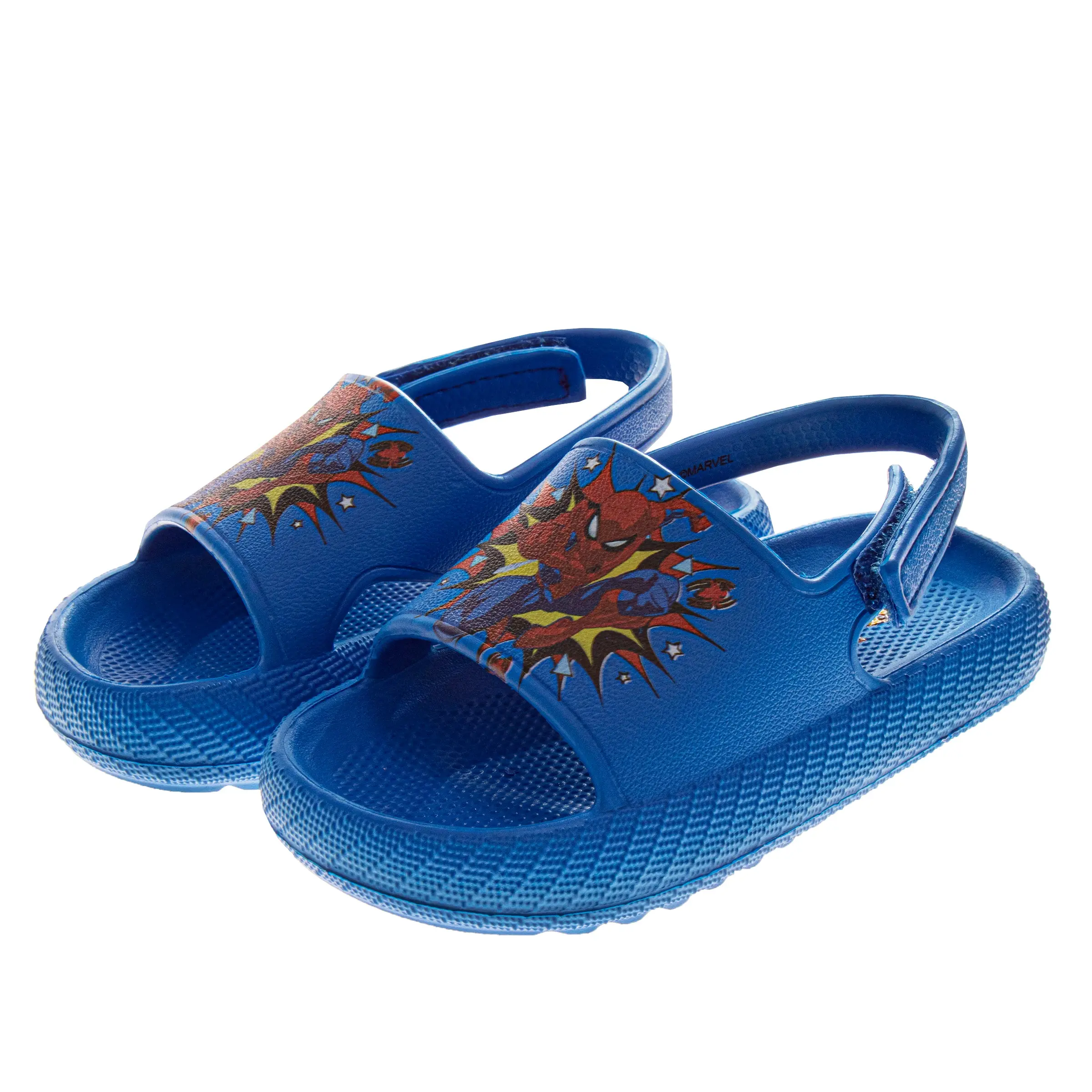 Josmo Spider-Man Toddler Boys' Hook-and-Loop Slip-On Slides - Man-Made Toddler Slip On Shoes, Size 5, for 2-6 Years Casual Wear, Lightweight Manmade Materials