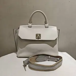 Pre-owned MCM Calfskin Shoulder Bags Textured Leather Top Handle Crossbody Bag