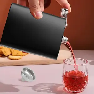 Stainless Steel Hip Flask Set, 1 Count Hip Flask & 1 Count Funnel, Outdoor Camping Portable Flask Set, Camping Gear, Camping Supplies, Camping Equipment