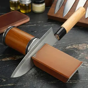 Professional Magnetic Rolling Wooden Whetstone Set, Multi-Functional Kitchen Knife Sharpener, Portable Outdoor Tool, Efficient DIY Repair Essential