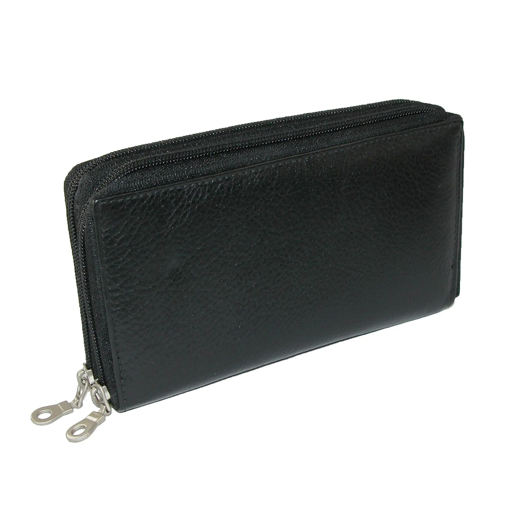 Paul & Taylor Leather Double Zippered Checkbook Cover Wallet, Checkbook Covers