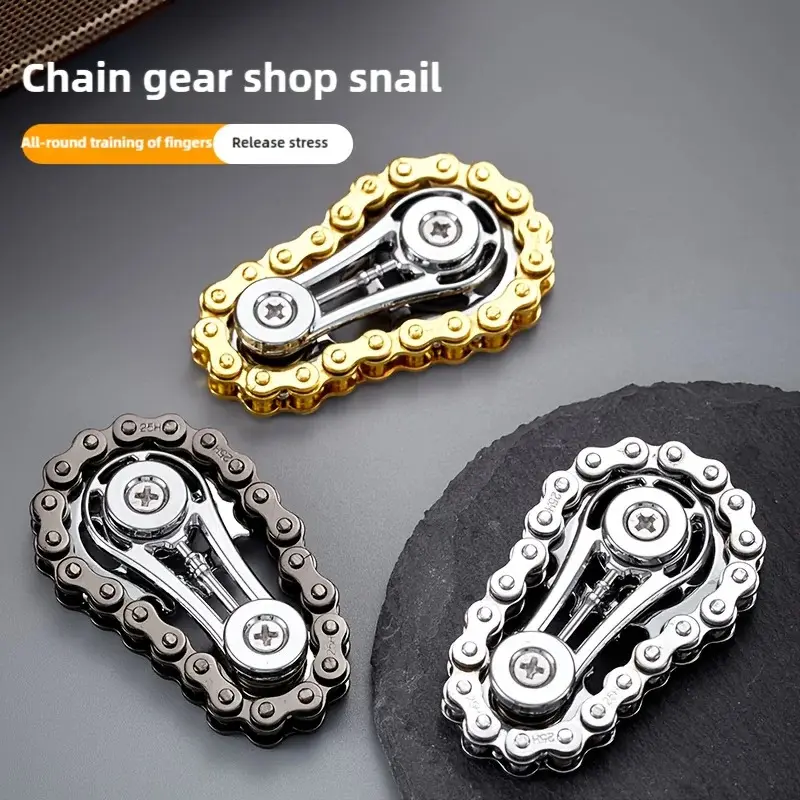 Sprockets Flywheel Fingertip Gyro Fidget Spinner Antistress Anxiety Stress Relief Fidgeting Metal Bike Chains EDC Spinner Fidget Toys For Adult Stress Relief Gadgets Stress Relief Tool Anxiety Relief Products