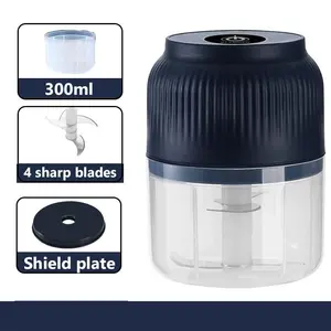 Electric Garlic Chopper, Mini Portable Veggie Chopper, Garlic Grinder Masher Onion Grinder, Blender to Vegetable, Wireless Food Processor for Ginger, Chili, Fruit, Meat, etc