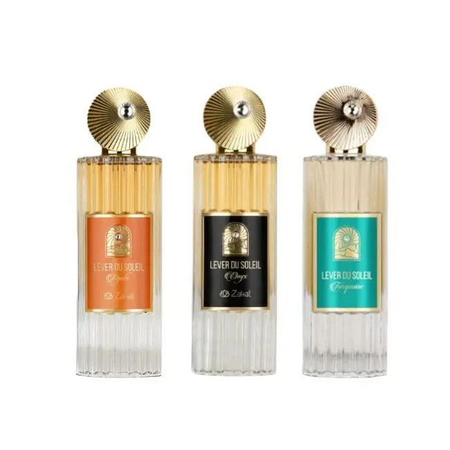 Zakat Perfumes | Lever Du Soleil Agate + Turquoise + Onyx Accents | Unisex Fragrance | 100ML - 3.4Oz | Eau De Parfum | Rose Blend- Saffron, and Peach