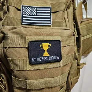 not the worst employee trophy 2"x3" removable morale patch with hook and loop backing