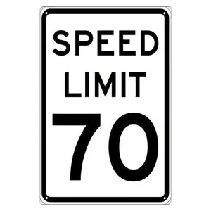 1pc Speed Limit 70 MPH Metal Sign – Durable Weatherproof Traffic Sign for Roads, Garages, for Man Caves & Home Decor, Retro Style Wall-Mounted Iron Sign, 7.87x11.81 Inches