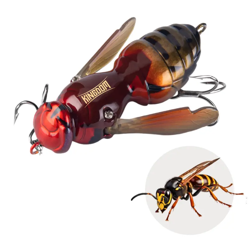 Realistic Hornet Style Wasp Topwater Fishing Lure for Bass & Trout, Floating Insect Crawling Bait, Noisy Splash Action, Freshwater Fishing Lures with Standard, Glow & UV Kit Options
