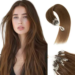 Straight Human Hair Extensions for Women Micro Loop Human Hair Extensions Easy Install At Home Machine Remy Natural Hair 30g/pack 12-20 inches