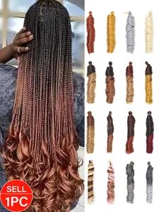 24 Inch Long Wavy Synthetic Braided Hair Extension, Heat Resistant Synthetic Hair Extensions for Women, Synthetic Hairpiece for Daily Use, Holiday, Cosplay, Braided Hair Texture