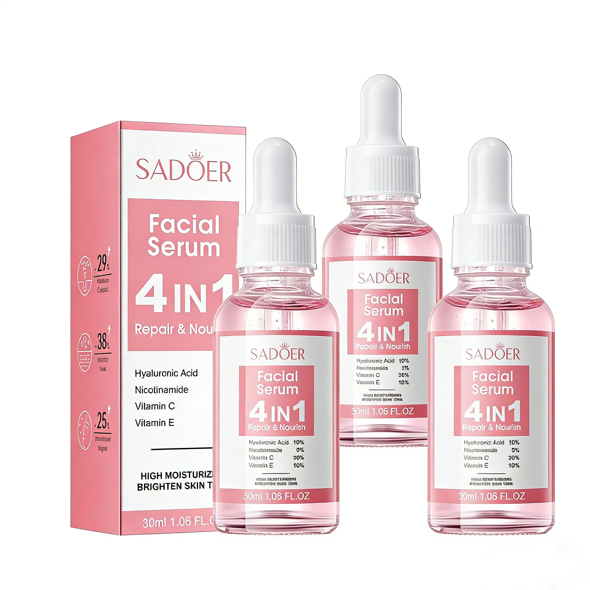 4-in-1 facial high-moistureessence, rich in vitamins C and E, moisturizing,hydrating, maintain skin hydration, suitablefor daily skincare use Serums Moisturize Hydrate azaelic acid salicylic acid serum glow peptide for women