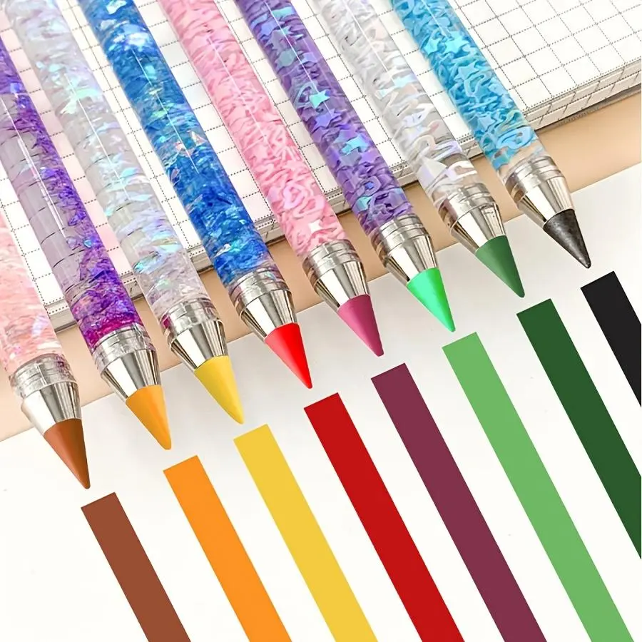 Multicolor Sandflow Pencil, No Sharpening Eternal Hb Pencil, Durable Creative Sketch Pen, Drawing Supplies, Unbreakable for School Teachers Students Office Writing Gifts, Art Supplies