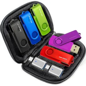 5 Pack 64GB USB Flash Drive and 2 Pack USB C Adapters in a Case, Thumb Drives Memory Stick Storage and Backup for  Phones with Type C Port, Laptops, PC(5 Colors) (64, GB)