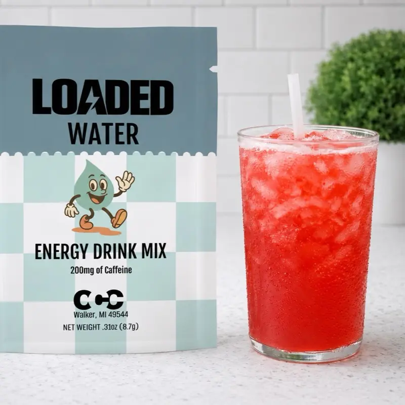 Loaded Water-Viral – Single Packet | 32oz Sugar Free Caffeinated Flavored Powder Beverage Mix | Made in USA | Easy to Mix