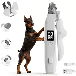 2-in-1 Pet Nail Clipper & Grinder with LED Light – Low-Noise, USB-C Rechargeable, Safety Lock & Nail Catcher, 3 Grinding Ports for Cats & Small To Medium Dogs #PetGrooming