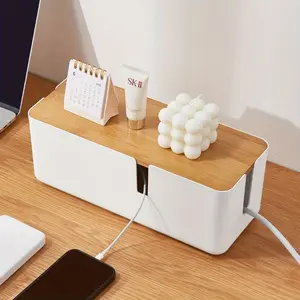 Power Strip Organizer Charger Cable Management Box for Home Office Desk, 1 Pack, Power Supply Socket Cord Storage Case, Cable Tidy Holder for Living Room Bedroom