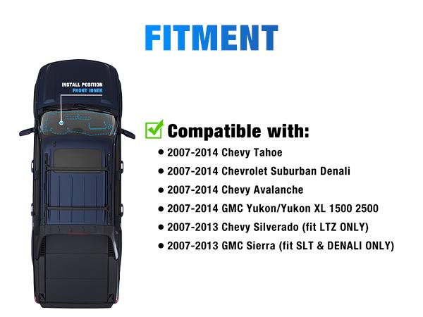 Nilight Dash Cover for 2007‑2013 Chevy Silverado / GMC Sierra 1500 2500 3500, Suede Dashboard Mat Sunshade Glare Dashboard Protector Truck Interior Accessories Black