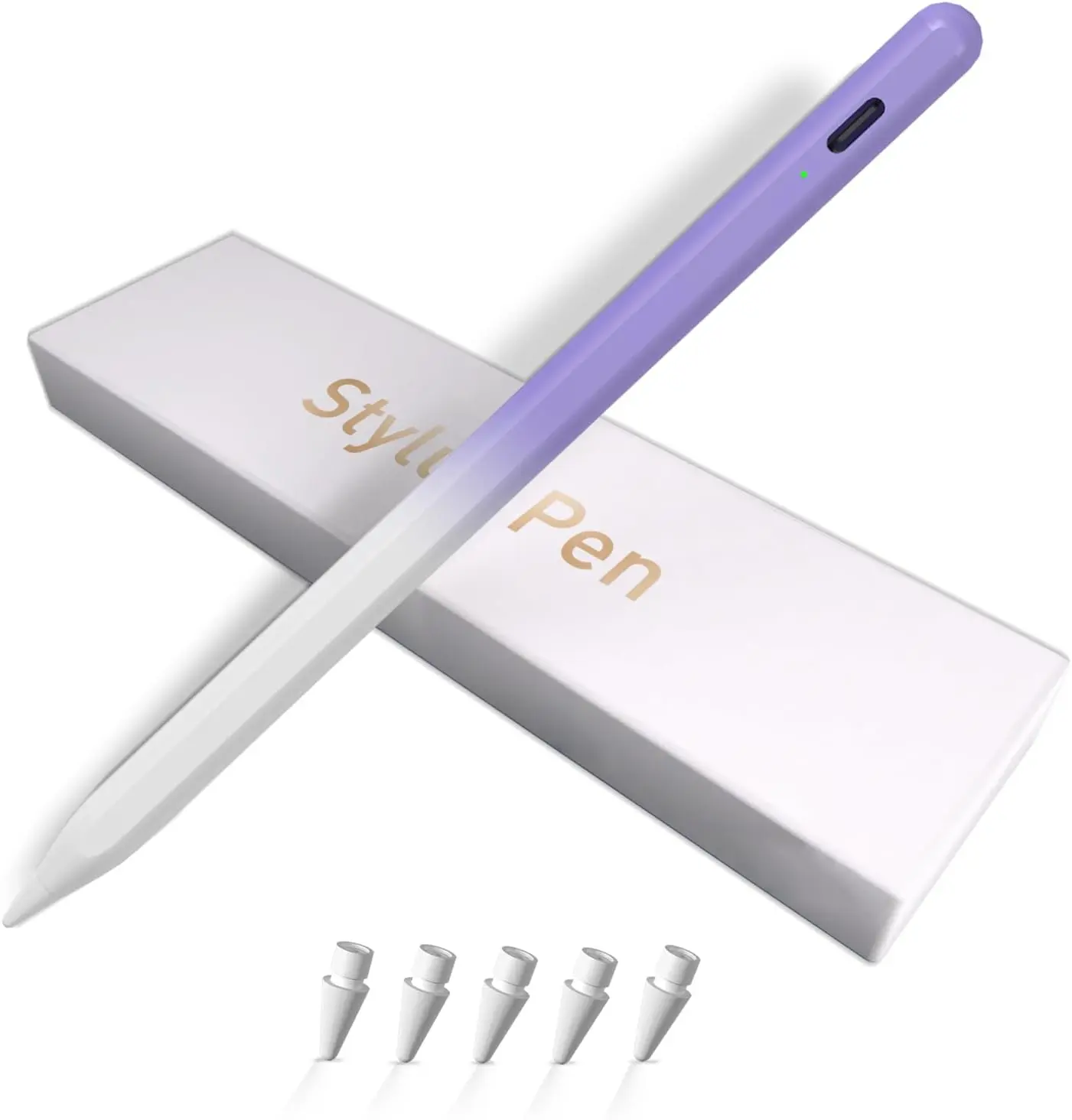 iPad Pencil for 9th & 10th Generation, Fast Charge Stylus Pen for Palm Rejection and Tilt Sensitivity, Compatible with iPad Pro 11/12.9in, Mini 5/6, iPad 6/7/8/9/10, Air 3/4/5 (W/PU)