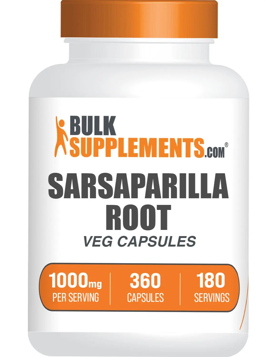 BulkSupplements Natural Sarsaparilla Root Pure Extract Vitamin Capsules - Prop 65 Free, Dietary Antioxidant, Digestive Support, Skin Support - 1000mg per Serving, 180 Servings, 360 Vegetarian Capsules per Bottle