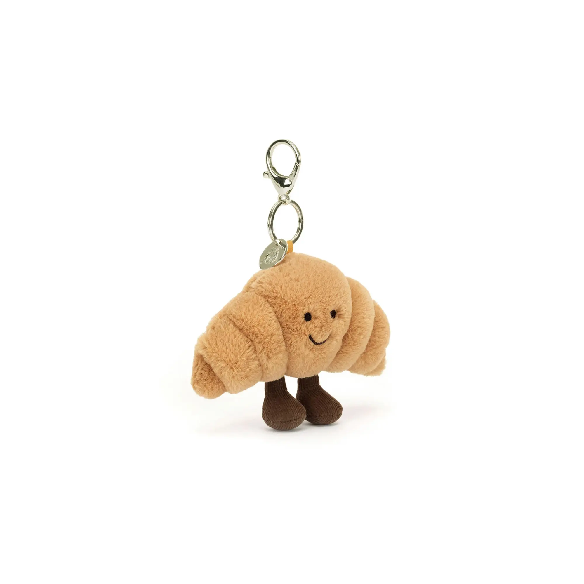 Jellycat Croissant Bag Charm - Cute Mini Stuffed Animal Keyring, Soft Bag Charm, Birthday Gift for Kids, Collectors' Fashion Accessory