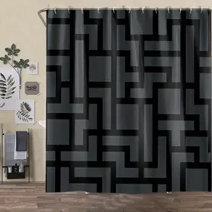 1/4 piece geometric design bathroom set, Bathroom Supplies, including soft floor mats, toilet seat cushions, shower curtains, creating decoration, home decor, floor mats with good rebound, water absorption, anti slip, preferred for gift giving