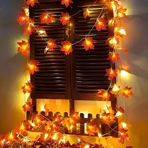 Maple Leaf Shaped String Light, Battery Powered Hanging Light, Decorative Light for Home Party Wedding Festival, Ornaments, Halloween