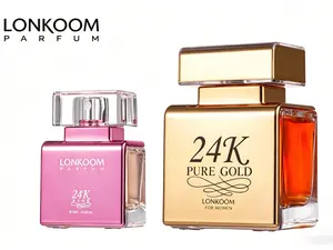LONKOOM 24k Gold 100ml+10ml  Pink EDP Perfume for Women Sweet Vanilla & Sweet Fruity Perfume Fragrance gifted package