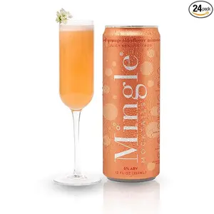 Mingle Mocktails - Non Alcoholic Drinks, Alcohol Alternative Pre-Mixed Drinks Made with Real Juice, Canned Mocktails or Cocktail Drink Mixer, Gluten Free, Vegan, 12 fl oz Cans Soda Cans Summer