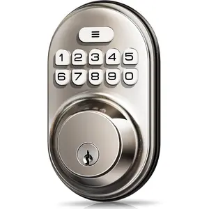 Satin Nickel Keyless Entry Door Lock - Electronic Keypad Deadbolt with Keyed Entry, Auto Lock, Anti-Peeking Password, Backlit Design, Easy Installation, Water Resistant, Batteries Included, Low Battery Alert, Mute Mode