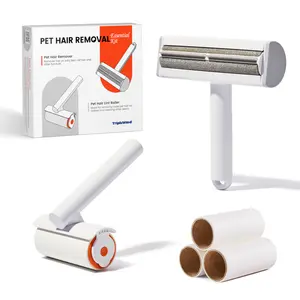 Pet Hair Removal Tool and Lint Roller Value Set, Extra Sticky Lint Remover and Reusable Dog Cat Hair Remover for Pet Hair Removal on Furniture, Couch, Carpet, Clothing, Bright White #SummerVibes #petlovers