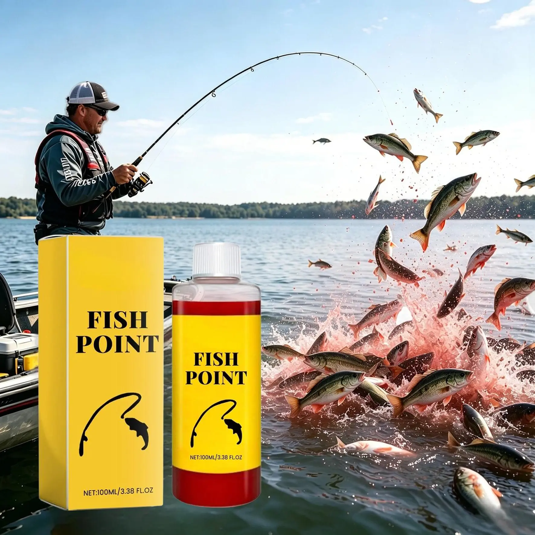 Summerwins Concentrated Fish Attractant Liquid - Fast-Acting Red Worm Bait Additive for Freshwater Fishing, Enhances Scent, Improves Bite Response (100ml) Fish Attractants, Fish Attractant Attractants,summerwins
