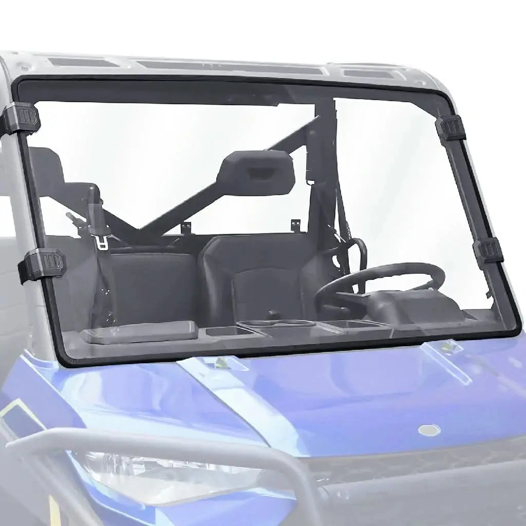 StarknightMT Full Front Windshield Compatible with Polaris Ranger XP 1000 (2017-2026), Hard Coated Clear Windscreen Fits Ranger Crew XP 1000/Diesel, Scratch Resistant Tool-Free Strap-On Install