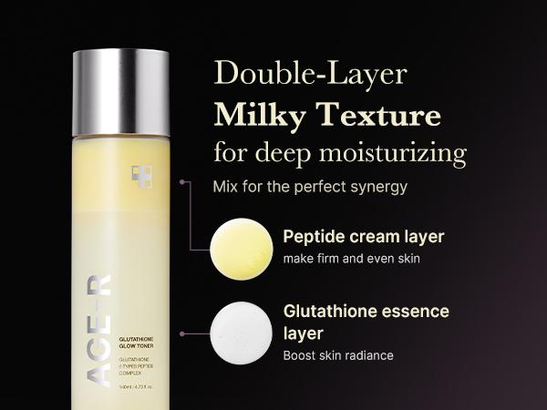 [medicube] Age-R Glutathione Glow Milky Toner, Low-Irritation Double Layer toner for Glass Glow Skin with Peptide, Even skin tone, Radiance, Hydration, Korean Skincare